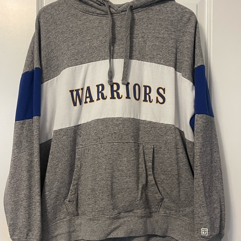 Tailgate by Aerie Gray, Blue, and white Varsity Hoodie Sweatshirt